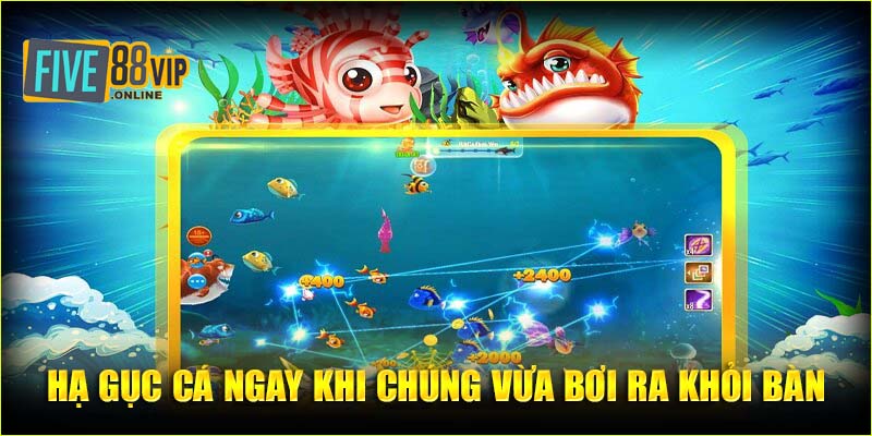 Hạ gục cá ngay khi chúng vừa bơi ra khỏi bàn