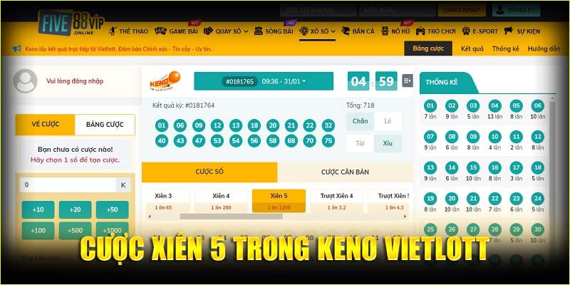 Thử thách bản thân với cược xiên 5 trong Keno Vietlott